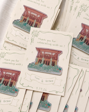 Close-up of Gramercy Mansion 5mm acrylic wedding venue magnet