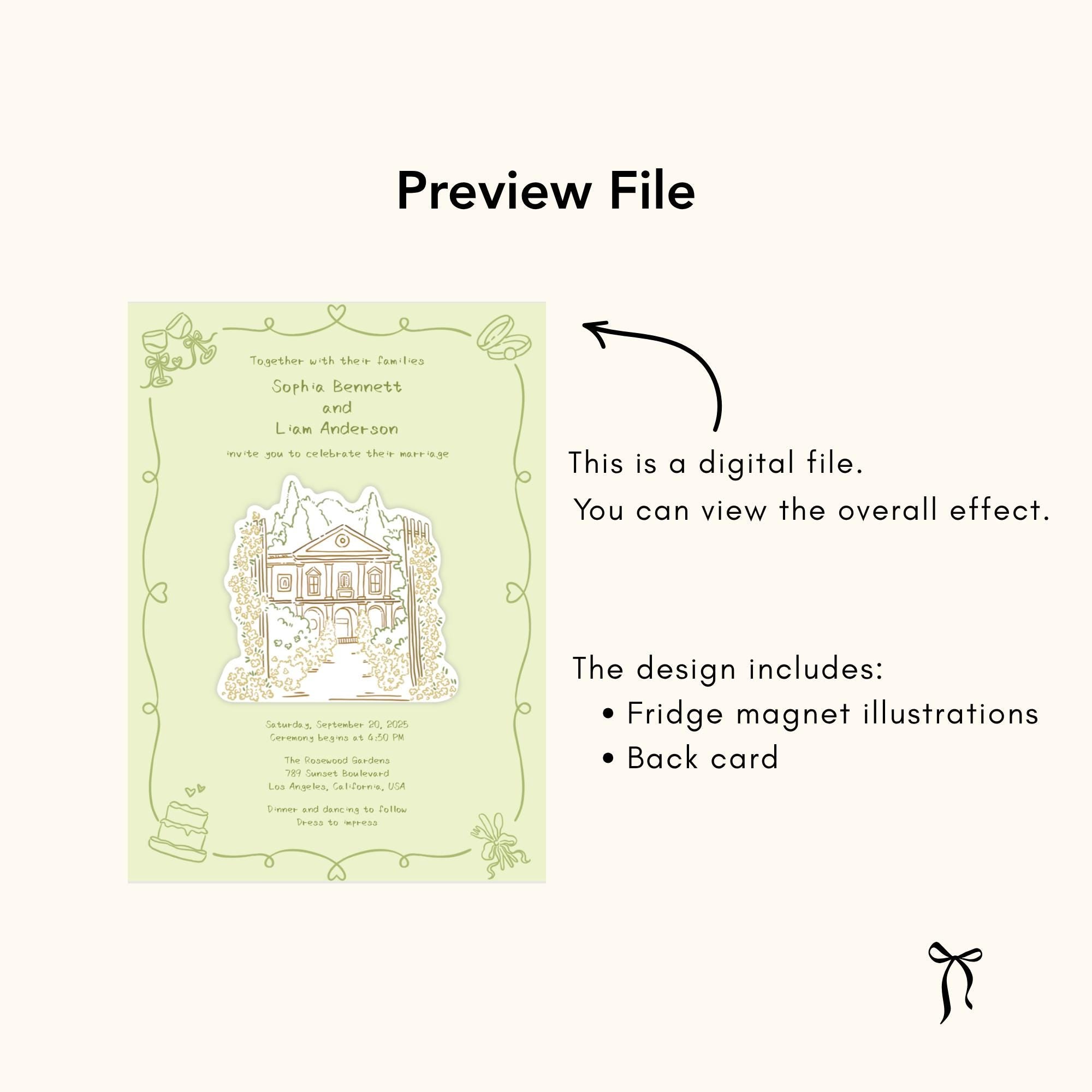Custom Wedding Magnet Design Preview