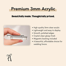 Side view showing the polished 3mm clear acrylic thickness and magnetic backing