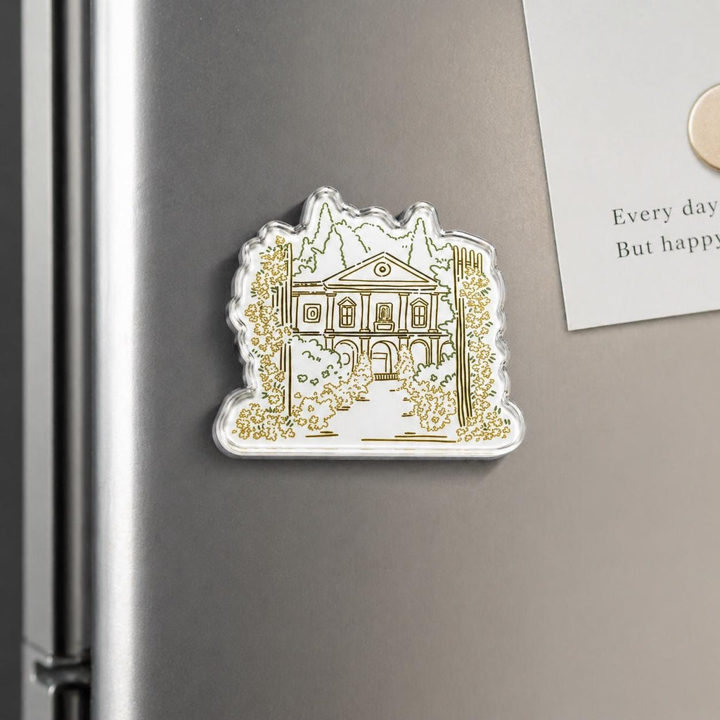 Personalized Acrylic Wedding Magnet, Hand-drawn House Illustration Favor, Bridal Shower Keepsake