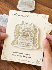 5mm Cartoon Character Hand-drawn Style Acrylic Wedding Magnet