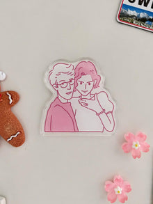 5mm Cartoon Character Hand-drawn Style Acrylic Wedding Magnet