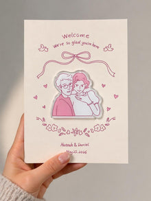 5mm Cartoon Character Hand-drawn Style Acrylic Wedding Magnet