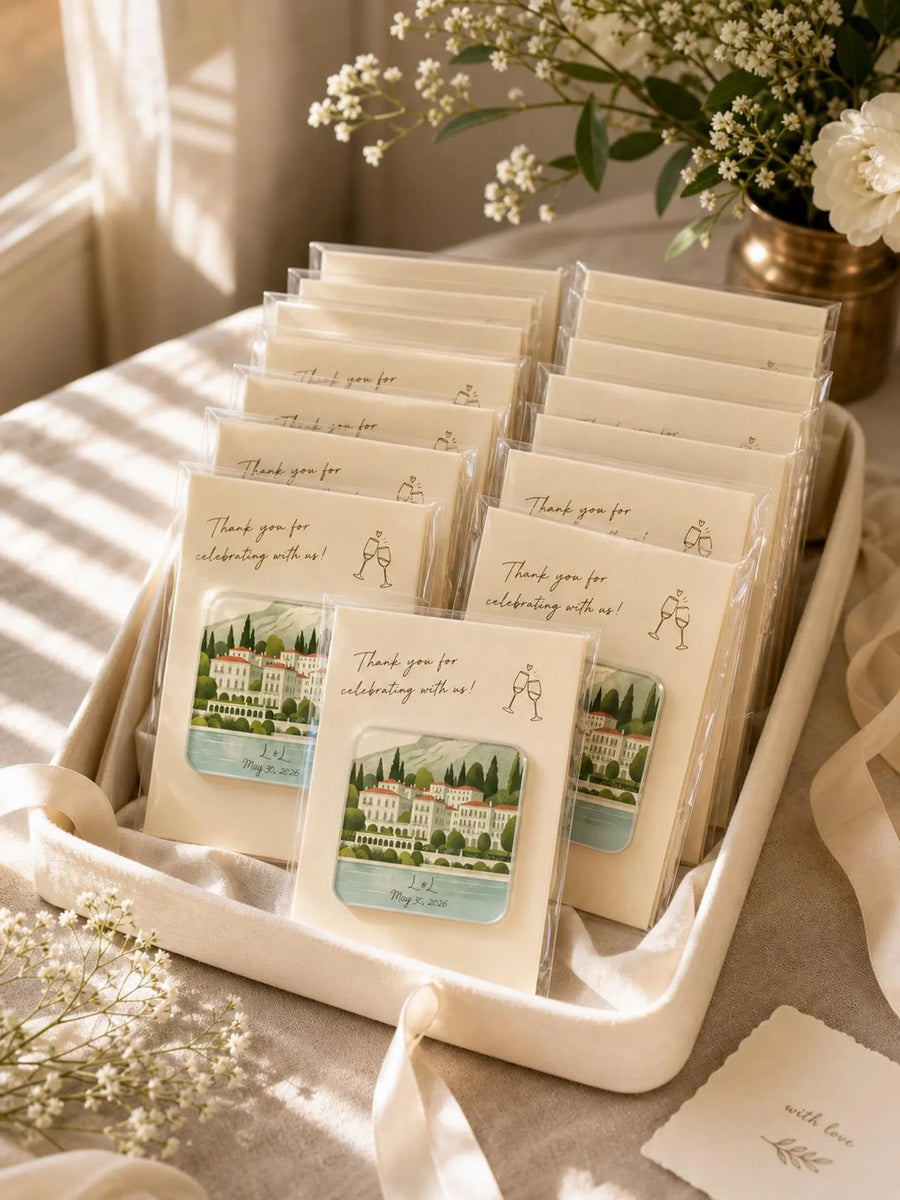3mm Wedding Venue Acrylic Fridge Magnet with Backing Card