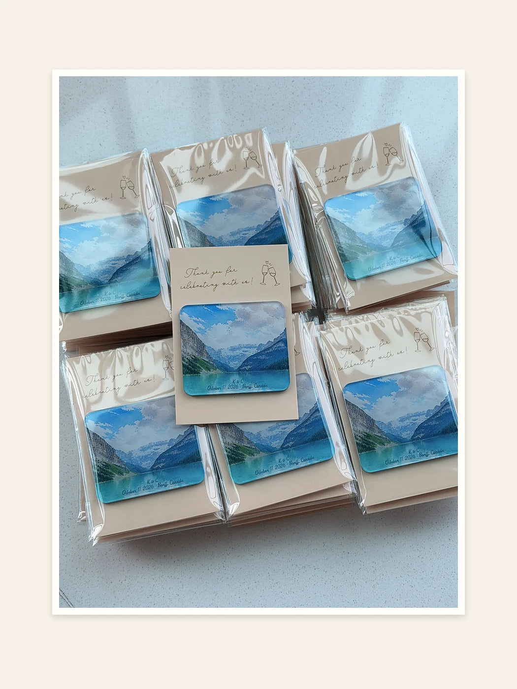 Banff landscape magnets in protective packaging