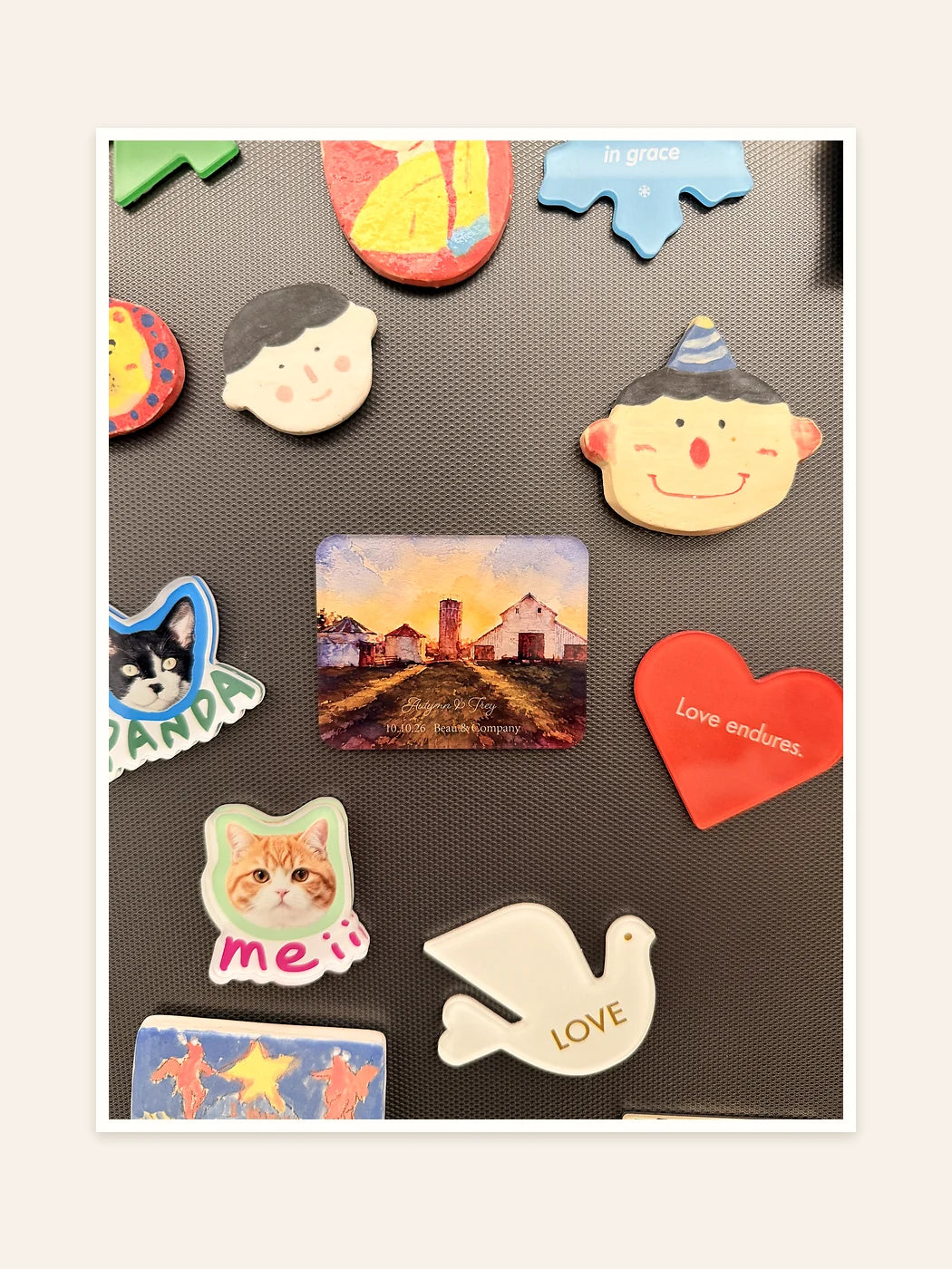 Bulk barn wedding favor magnets ready for packing
