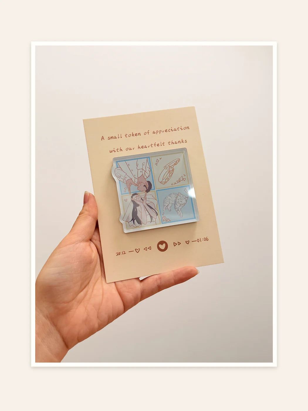 Blue couple illustration wedding magnet